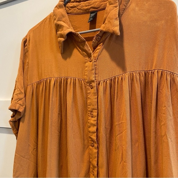 Women's Orange Button-Up Top Size 2XL - Picture 2 of 6